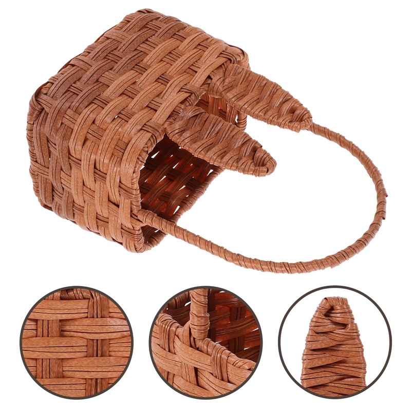 ABOOFAN Easter Basket with Handle Bunny Easter Woven Basket Picnic