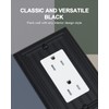 ZILLSEA 4-Pack Black Wall Outlet Covers, Classic Beadboard Switch Plate
