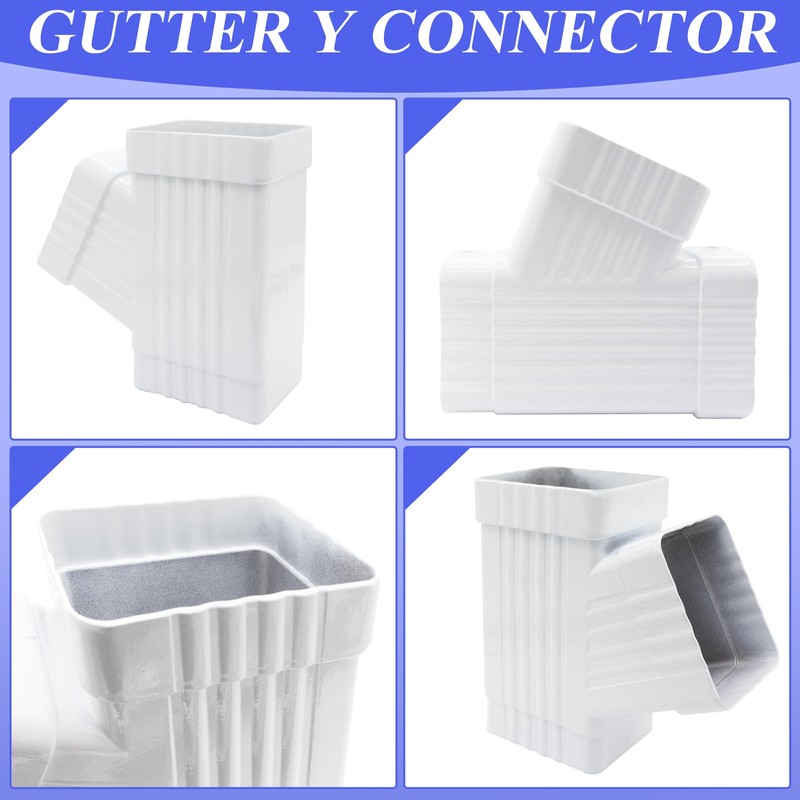 Niuohoy Gutter Y Downspout Connector, Gutter Y Connector, Square Downspout