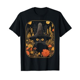 Cute Cottagecore Aesthetic Cat Mushroom Women Kids T-Shirt