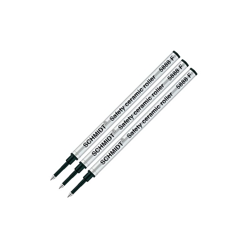 5888 Black Fine Ceramic Rollerball Refills (3 Pack)