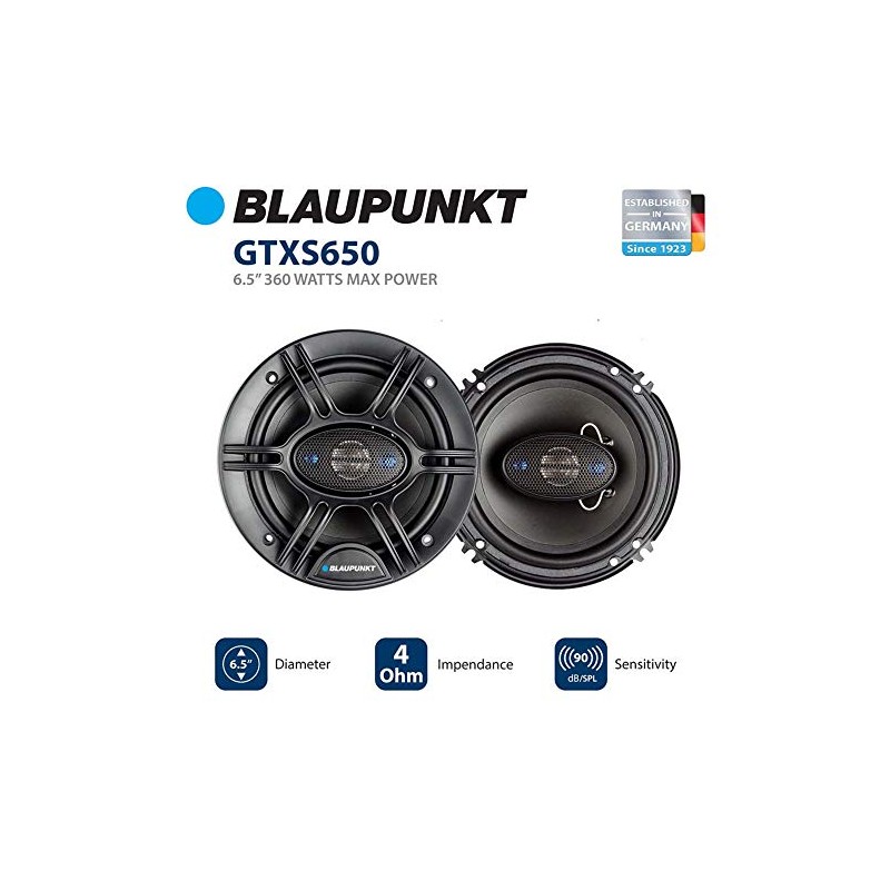 Blaupunk GTS655M 6.5 Inch 250W Slim Line, 4 Way Coaxial