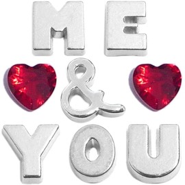 Me and You Love and Hearts Charm Set for Floating Lockets Jewelry