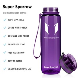 Super Sparrow Water Bottle - 25 oz - BPA & Toxic Free Tritan Water Bottles - One Touch Opening - Leak-proof Plastic Bottle - Kids Water Bottle for Office, Gym, Outdoor, Sports