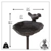WHW Whole House Worlds Country-Style, Leaf with Bird, Garden Stake
