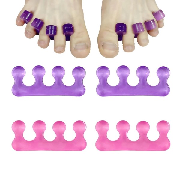 Unbranded 4 Pcs Toe Separators for Pedicure,Easy Finger and Toenail
