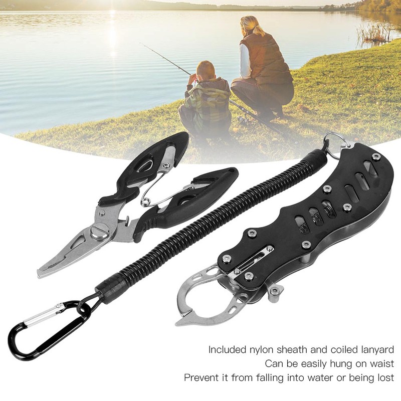 Fishing Plier Multipurpose Portable Fishing Pliers Fish Grips with Lanyard