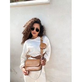 YALUXE Multipurpose Crossbody Handbags for Women Vegan Leather Flap Purse Shoulder Bag with Coin Pouch