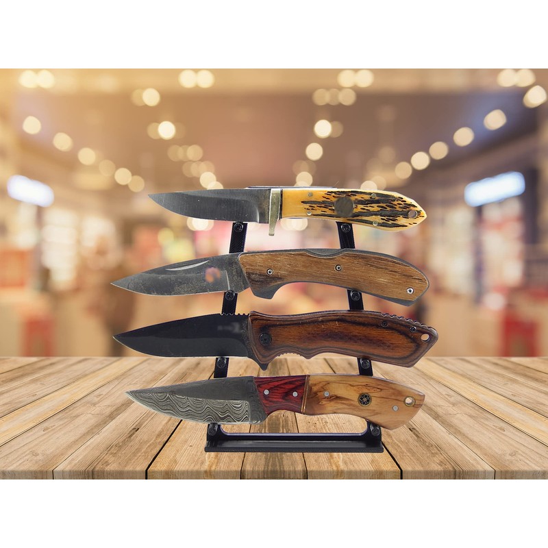 Black Knife Display Stand Rack Holder Organizer For 4 Medium