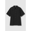 JAJU Men's Seersucker Short-Sleeve Shirt_Black