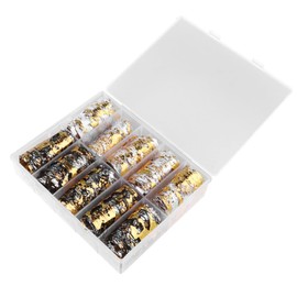 Healvian Japanese Style Gold Silver Foil Net Mesh Nail Art Stickers Easy Application Suitable for All Nail Types
