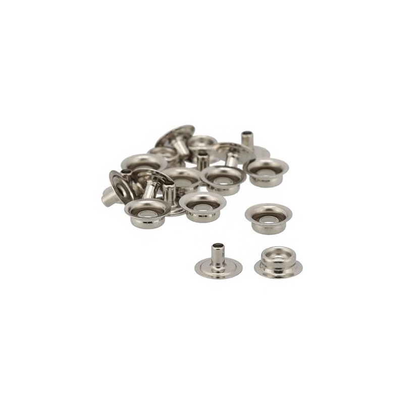 Pack of 10 Push Button Stainless Steel Top Tent Tarpaulin