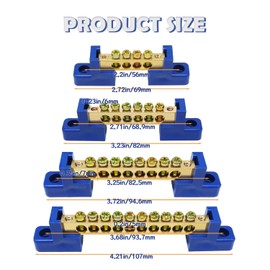Tugermoola 4PCS Grounding Bus Bar 4 Positions Terminal Block Ground Bus Bar Brass Wire Screw Terminal Electrical Bus Bars OLA002-4K