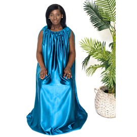 Yoni Steam Gown (Peacock Blue) , Bath Robe, full body covering , soft and sleek fabric, eco-friendly