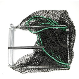 KUFA Galvanized Foldable Crab Trap & Accessory Kit (100' Non-Lead Sinking Rope,Caliper,Harness,Bait Case & 11" Red/White Float) S33+CAS17