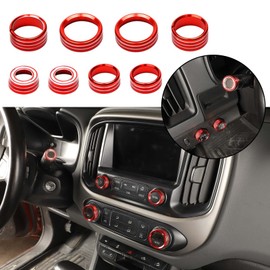JWWY for Colorado Radio AC Knobs Air Conditioner Switch Button for 2014-2025+Chevy Colorado, Center Console 4WD Switch Knob for GMC Canyon 2014-2022 Interior Accessories Aluminum Alloy Red