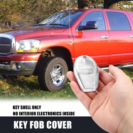 MACHSWON Car TPU Keyless Entry Remote Fob Key Shell Case Cover for Dodge Challenger 2008-2012 Charger 2008-2012 for Jeep Grand Cherokee 2008-2020 Silver Tone