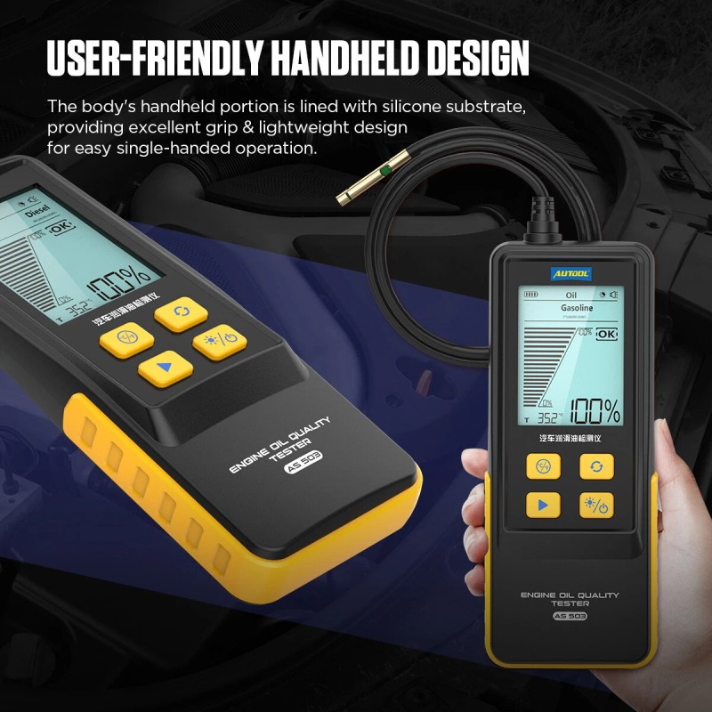 AUTOOL Engine Oil Tester Oil Quality Detector LCD Gasoline Diesel