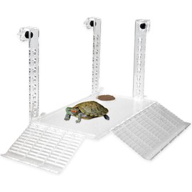 PENCK Acrylic Hanging Turtle Basking Platform, Aquatic Reptile Ramp Dock, Simulation Tortoise Climbing Ladder Terrace Turtle Tank Reptile Accessories for Aquarium (Large)