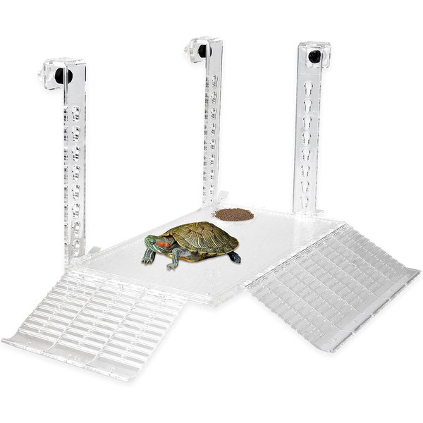 PENCK Acrylic Hanging Turtle Basking Platform, Aquatic Reptile Ramp Dock,