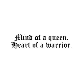 Vinyl Wall Art Decal - Mind of A Queen Heart of A Warrior - 11" x 45" - Trendy Motivational Feminism Quote Sticker for Woman Home Work Office Bedroom Living Room Store Decor