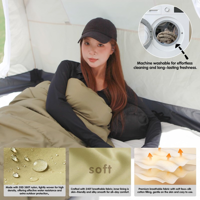 koldan Sleeping Bag for Adults – 4 Season Camping Sleeping