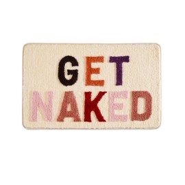 QJHOMO Get Naked Bath Mat Cute Bathroom Rugs Funny Non Slip Bathtub Decor Mats Super Absorbent Floor Carpet Machine Washable Bahtmat for Tub, Shower, Bedroom (20x32 inch)