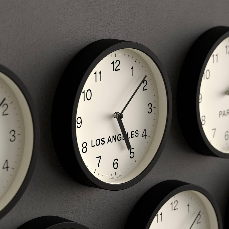 JONES CLOCKS® Los Angeles Time Zone Wall Clock Small Modern