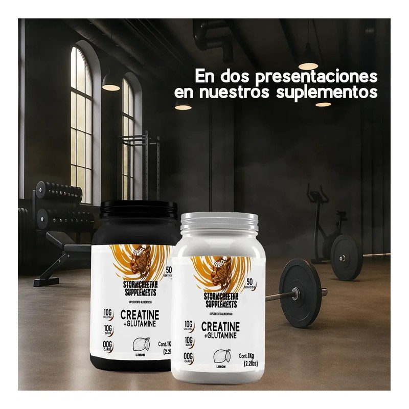 Suplemento Creatina Glutamina Polvo Stormcheetah 1kg 50ser