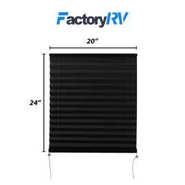 Camper Comfort Black RV Pleated Shade | Camper Blinds | RV Privacy Blinds | RV Solar Shade| Motor-Coach Shade (20" X 24")