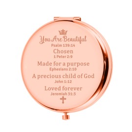 Baptism Gifts for Teen Girls College Religious Christian Confirmation Gifts Compact Mirror for Women Girls First Communion Catholic Gifts for Women Graduation Birthday Gift Stocking Stuffers for Teens