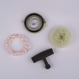 Marsrut Recoil Starter Pulley Spring Kit for 445E, 445, 450, 455, 460 Rancher Chainsaw L8 - Included: Pull Cord Starter, Spring, Handle Grip & Rope