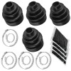 Caltric 2 Front Axle Inner Outer CV Boot Kit for