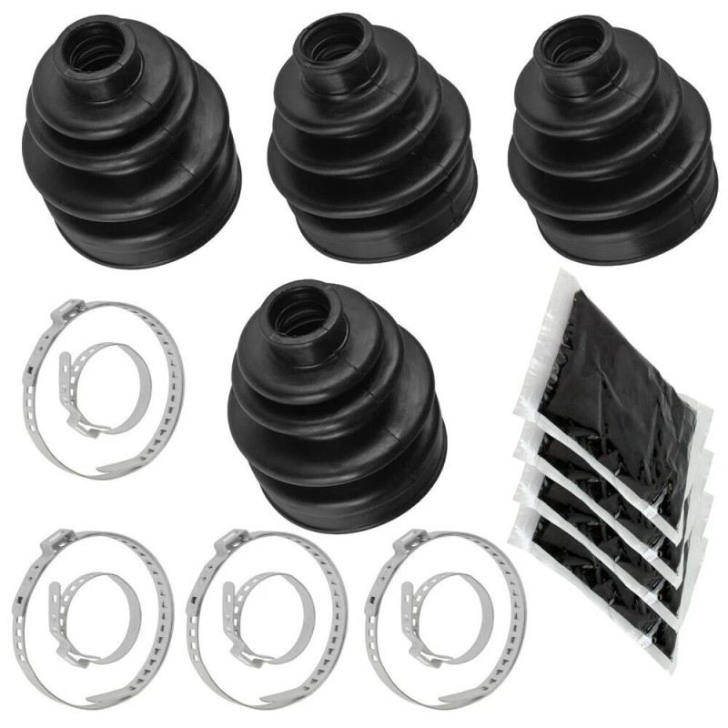 Caltric 2 Front Axle Inner Outer CV Boot Kit for