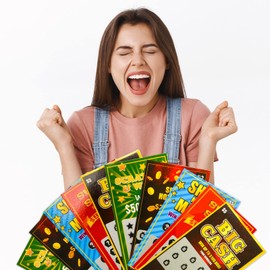 STOYKİS 10 Fake Lottery Tickets and Scratch Off Cards That Look - Winning $500K - $200K - $100K Lottery Ticket - Hilarious and Shocking Pranks -Prank Gag Fake Lottery Tickets Big Time Money