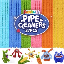 12 Pcs 59 Inches 6 Colors Pipe Cleaners Craft Set Jumbo Chenille Stems Pipe Cleaners Kit for Beginners Jumbo Thick Fur DIY Dog Kit Chenille Stems