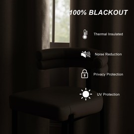 PONY DANCE 100% Blackout Natural Linen Bedroom Curtains 96 inches Long, Noise Reducing Window Treatment Drapes for Living Room,Thermal Insulated Curtain for Nursery, 52" W x 95" L, 2 Panels