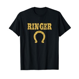Horseshoe Shirt - Funny Distressed Horseshoe Ringer TShirt T-Shirt