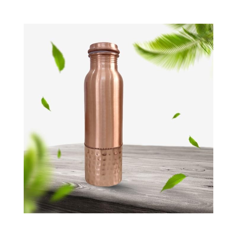 PRURA Copper Water Bottle Leakproof Ayurvedic Pure Copper Vessel