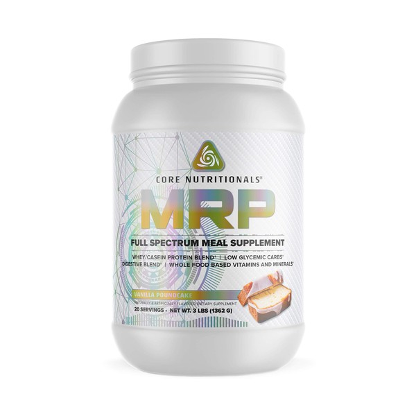 Core Nutritionals Platinum MRP Full Spectrum Meal Replacement, Sustained Release For All Day Amino Acid Support, 27G Protein, 20 Servings (Vanilla Poundcake)