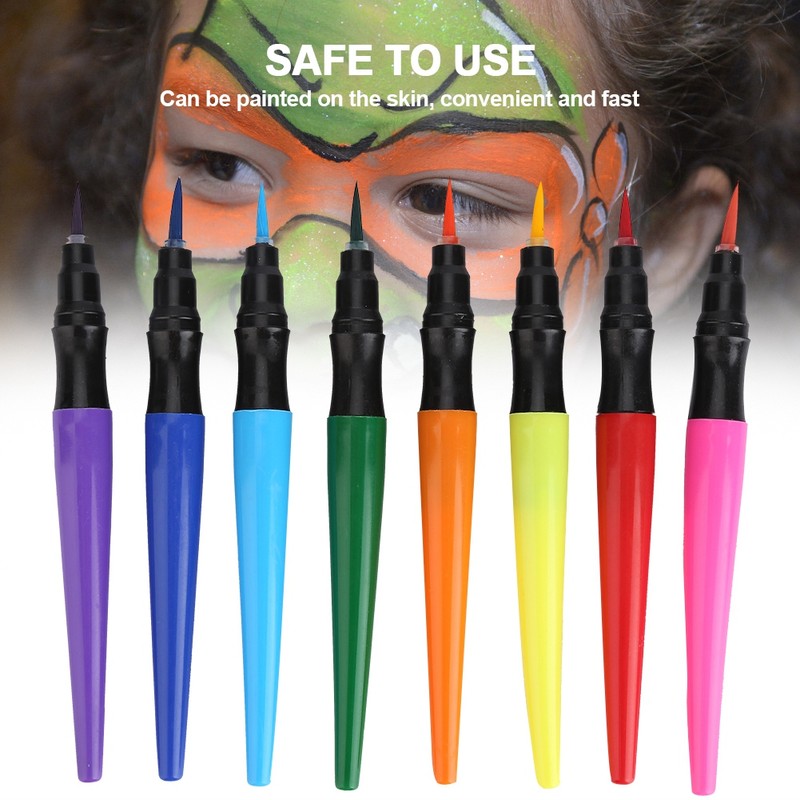 8Pcs Body Painting Brush Pen Set Artistic Watercolour Drawing Pen