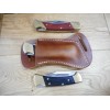 Cross Draw Buffalo leather knife sheath Golden Brown. fits a