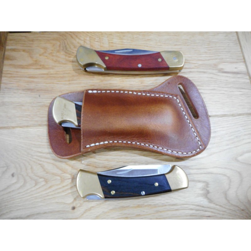Cross Draw Buffalo leather knife sheath Golden Brown. fits a