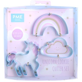 PME SCB701 Unicorn Cookie Cutter Set, Stainless Steel, Blau
