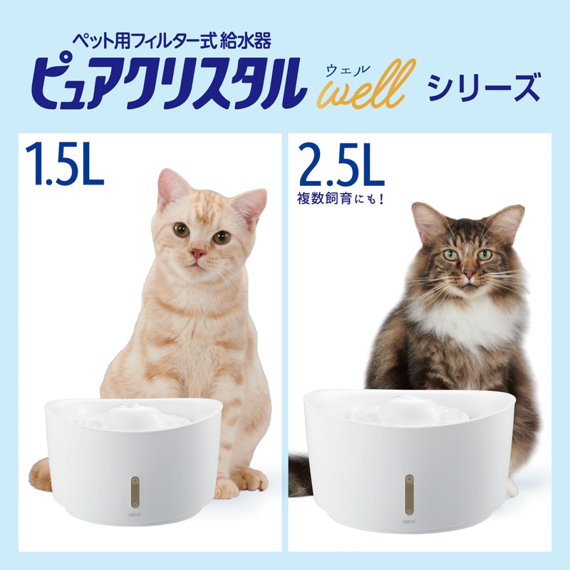 Gex Pure Crystal Well for Cats, 1.5L Filter Water Dispenser