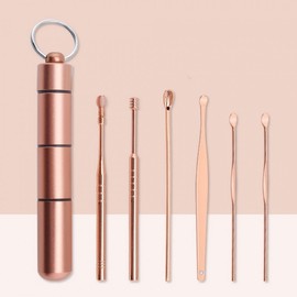 Portable Premium Rose Gold Ear Pick Set (6 Pieces) Rose Gold 2ea
