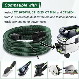 Dust Extractor Hose for Festool Vacuum Suction Hose D27/32x3,5m, Compatible with Festool CT 26/36/48 CT 15/25 CT MINI and CT MIDI from 2019 onwards Dust Extractor vacuum hose sander 2 Year Warranty