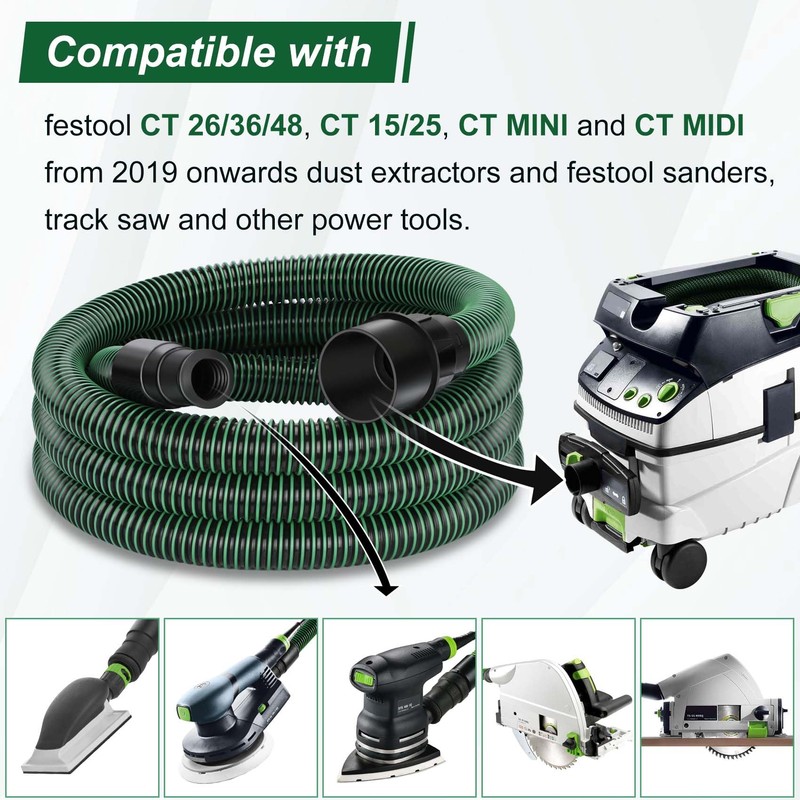 Dust Extractor Hose for Festool Vacuum Suction Hose D27/32x3,5m, Compatible
