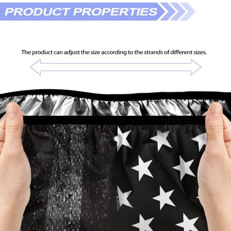 Knextrepoy Black American Flag Winch Cover, Heavy Duty Waterproof Dust-Proof