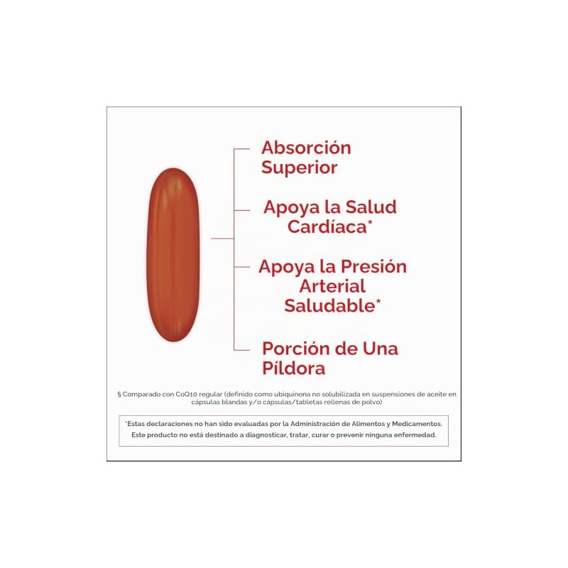 Qunol Mega Ubiquinol CoQ10 100 mg, absorción superior, 60 cápsulas